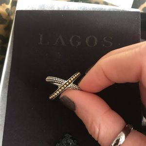 Lagos caviar two tone 18k ring